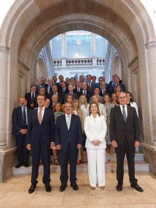 El presidente del CGPJ (p.s.), Rafael Mozo, durante el acto inaugural de las jornadas de Presidentes de las Audiencias Provinciales en Pontevedra